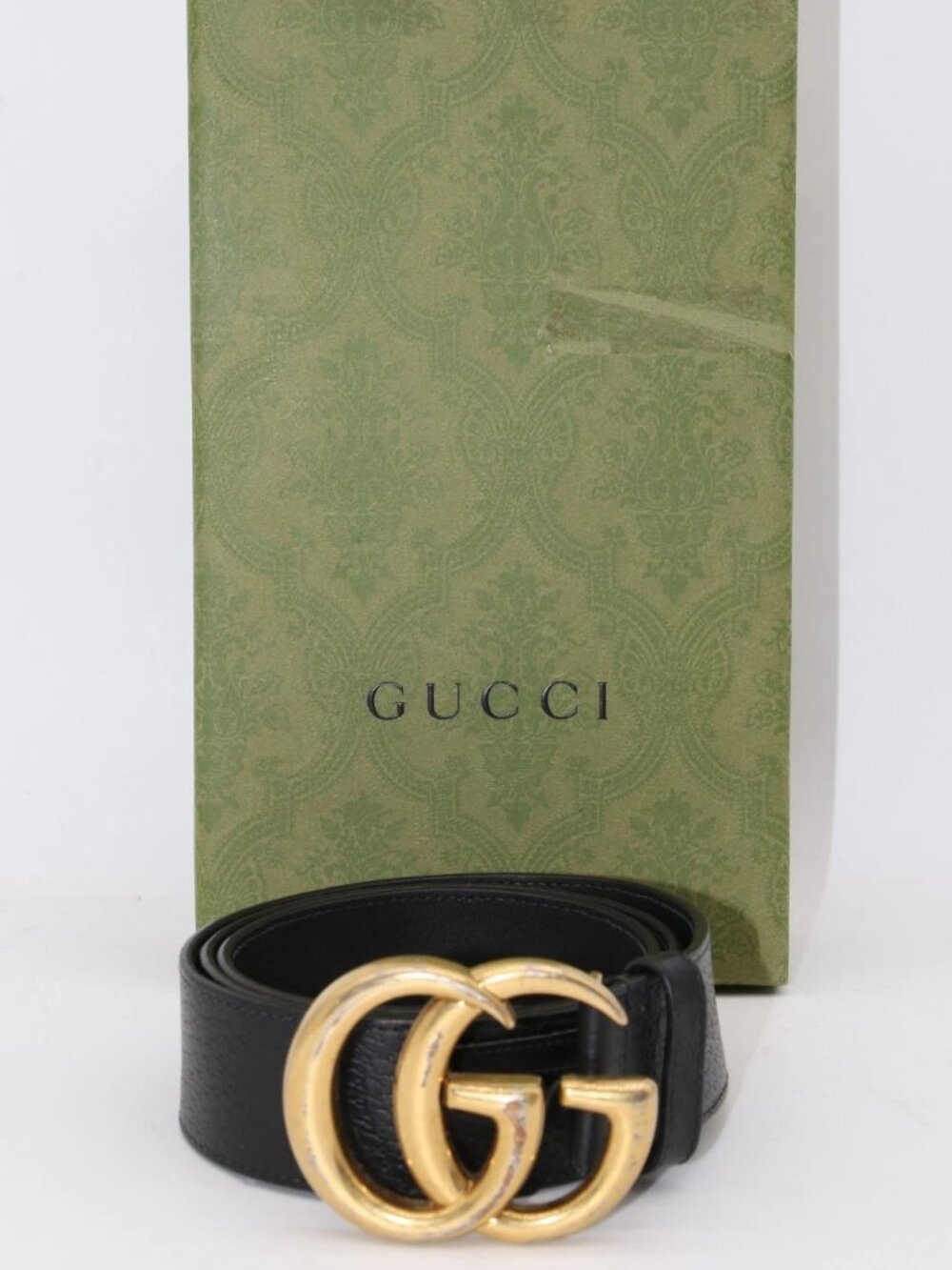 Gucci Marmont GG Big Logo Leather Mens Belt Size 85-34